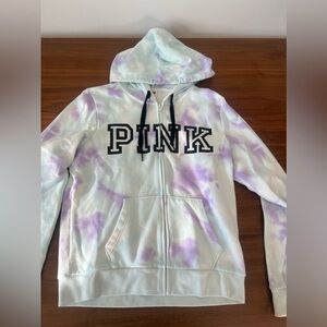 Women’s PINK Jacket Purple & Blue Tie Dye- size: Medium